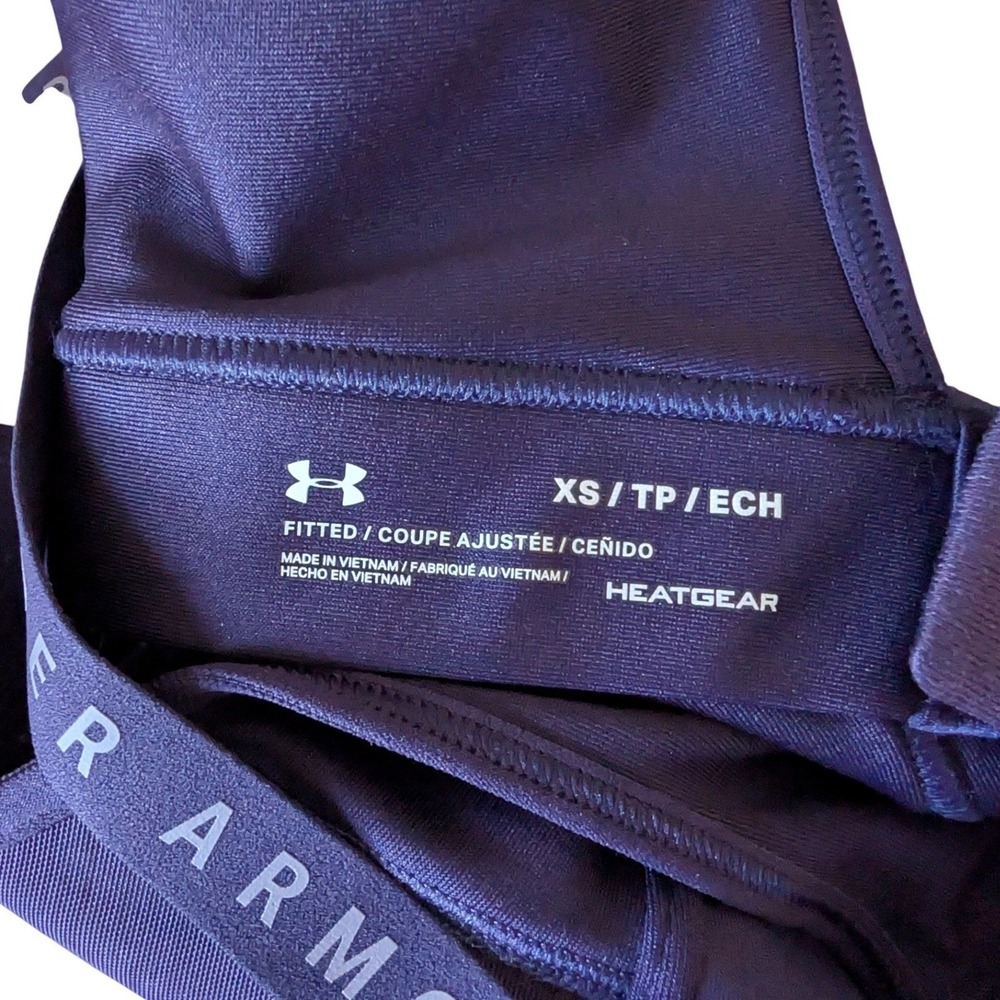 Under Armour Womens Sports Bra XS Purple Fitted Heatgear NWOT - Picture 4 of 4